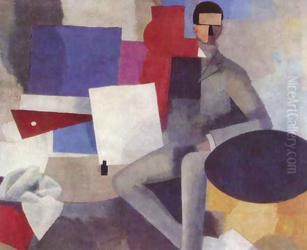 Sitting Man Oil Painting by Roger de La Fresnaye