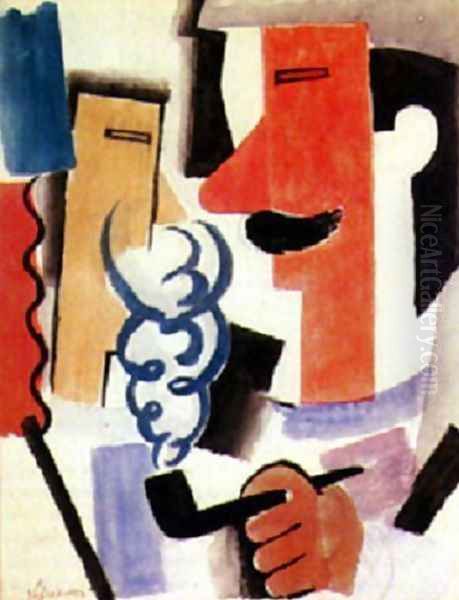 Smoking Soldier Oil Painting by Roger de La Fresnaye