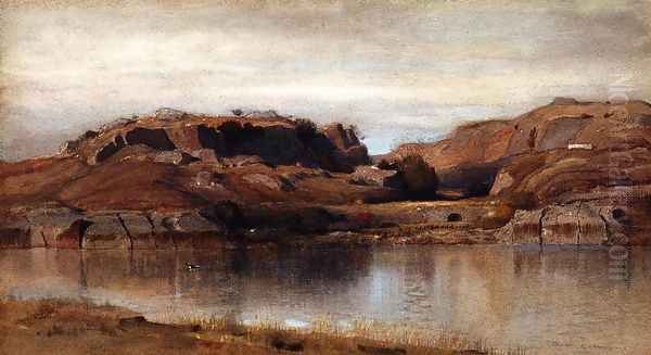 Rocky Landscape Oil Painting by Samuel Colman