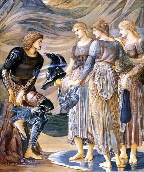 Perseus and the Sea Nymphs Oil Painting by Sir Edward Coley Burne-Jones