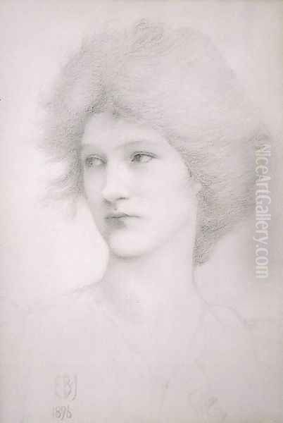 Study for the Queen in Death of Arthur Oil Painting by Sir Edward Coley Burne-Jones