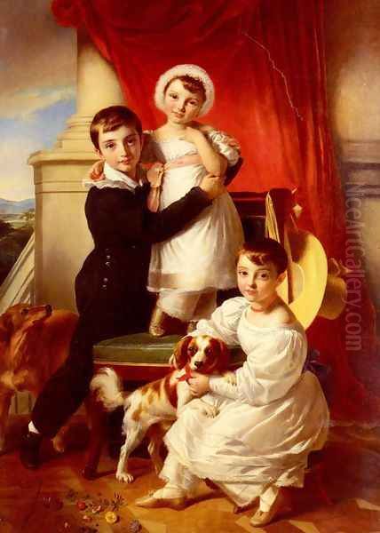 The Stanley Children Oil Painting by Sir John Watson-Gordon