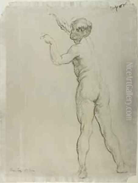 Male Nude Standing Oil Painting by Sir William Newenham Montague Orpen