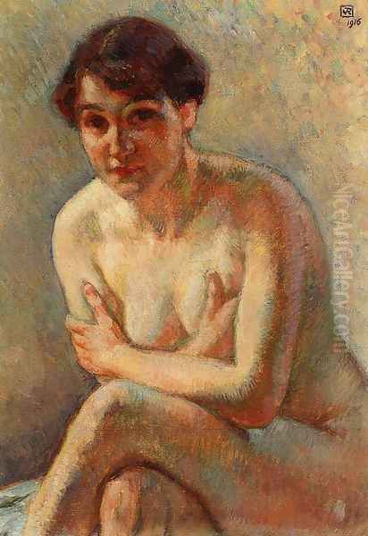 Nude Woman Oil Painting by Theo van Rysselberghe