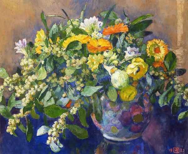 Vase of Flowers II Oil Painting by Theo van Rysselberghe