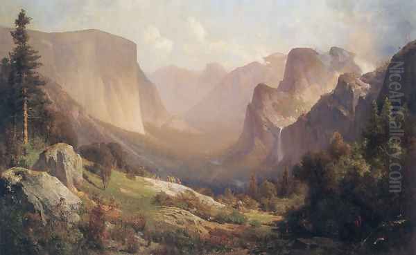 View of Yosemite Valley Oil Painting by Thomas Hill