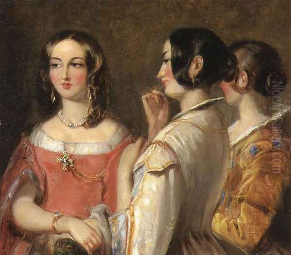 Gossip Oil Painting by Thomas Sully