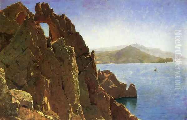 Natural Arch at Capri Oil Painting by William Stanley Haseltine