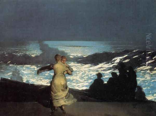 A Summer Night Oil Painting by Winslow Homer