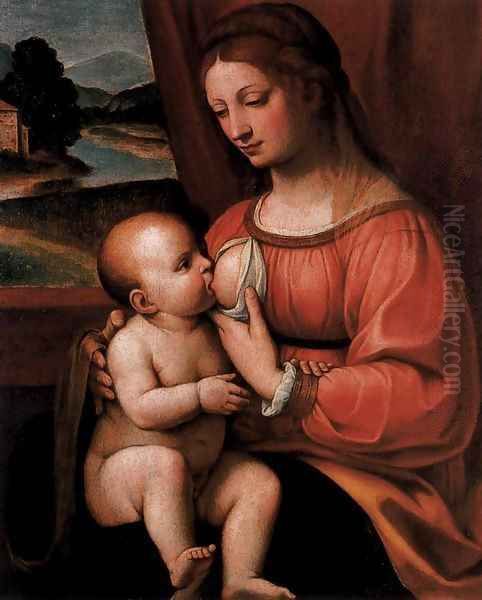 Nursing Madonna Oil Painting by Bernardino Luini