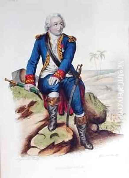 Louis Antoine de Bougainville (1729-1811) seated on a rock Oil Painting by Julien Leopold Boilly