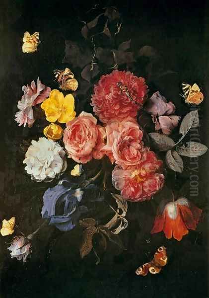 Vase of Flowers with Butterflies by Otto Marseus van Schrieck