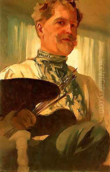 Self Portrait Oil Painting by Alphonse Maria Mucha