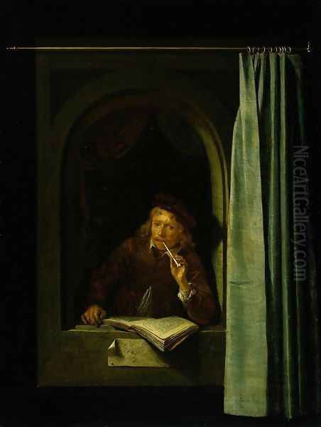 Self Portrait Oil Painting by Gerrit Dou