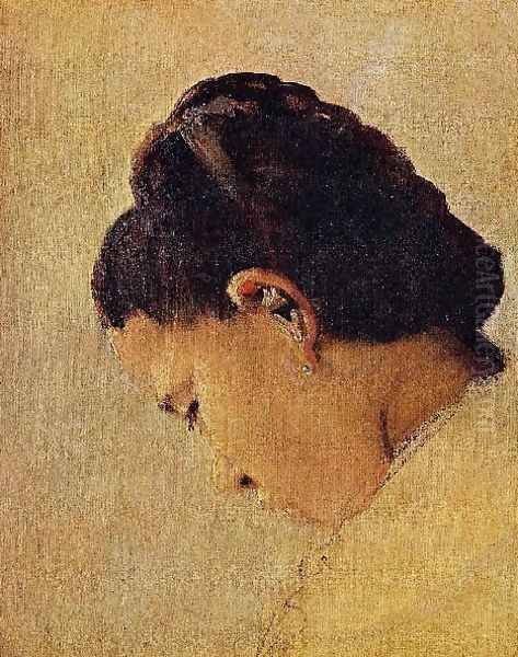 Head Of A Girl Oil Painting by Georges Seurat