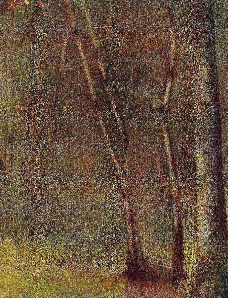 In The Woods At Pontaubert Oil Painting by Georges Seurat