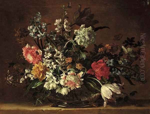 Still-Life of Flowers Oil Painting by Jean-Baptiste Monnoyer