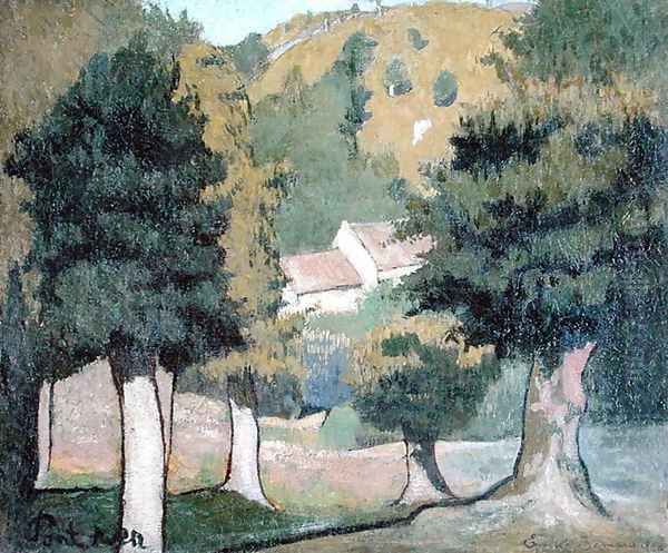 Landscape at Pont-Aven Oil Painting by Emile Bernard