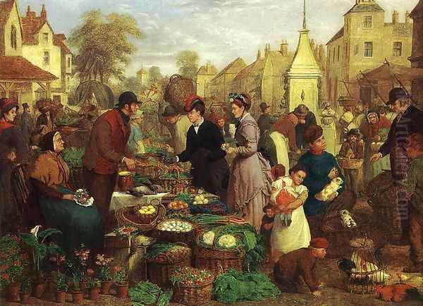 Market Day Oil Painting by Henry Charles Bryant