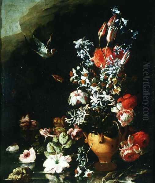 Still Life of Flowers Oil Painting by Paolo Porpora