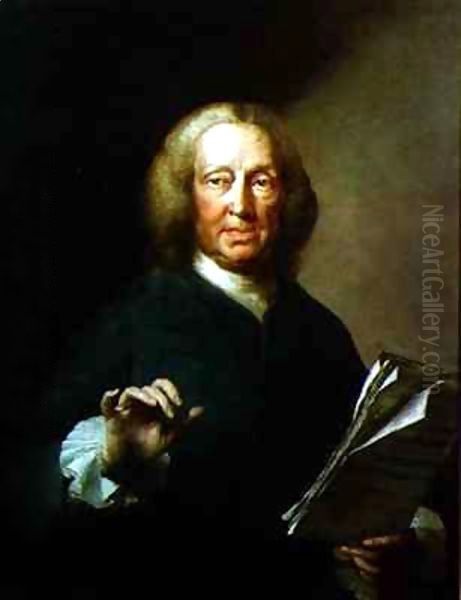 Portrait of Richard Leveridge 1670-1758 bass vocalist Oil Painting by Thomas Frye