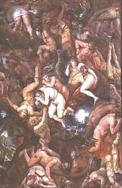 The Fall of the Damned Oil Painting by Frans the younger Francken