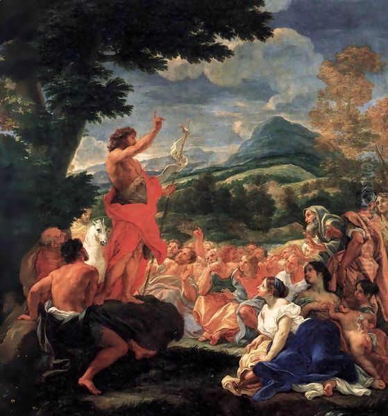 The Preaching of St John the Baptist Oil Painting by Baciccio II