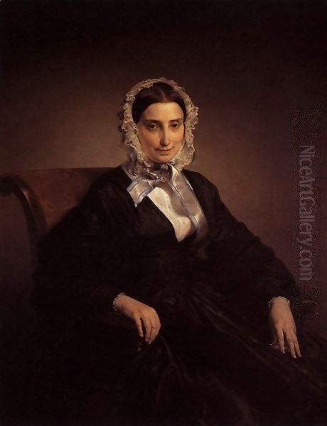 Portrait of Teresa Barri Stampa Oil Painting by Francesco Paolo Hayez