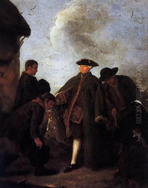 Arriving for the Hunt Oil Painting by Pietro Longhi