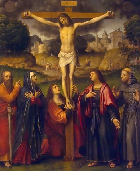 Crucifixion Oil Painting by Bernardino Luini