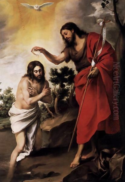 Baptism of Christ Oil Painting by Bartolome Esteban Murillo