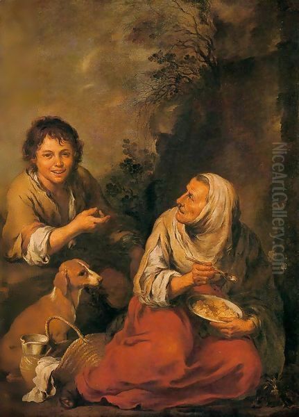 Old Woman and Boy Oil Painting by Bartolome Esteban Murillo