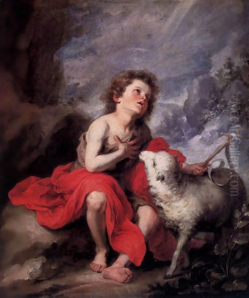 St John the Baptist as a Boy Oil Painting by Bartolome Esteban Murillo