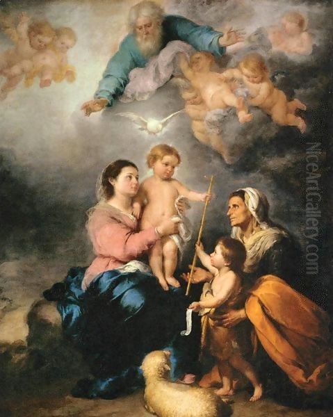 The Holy Family (The Seville Virgin) Oil Painting by Bartolome Esteban Murillo