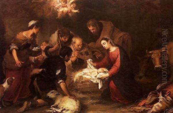 Adoration of the Shepherds 2 Oil Painting by Bartolome Esteban Murillo