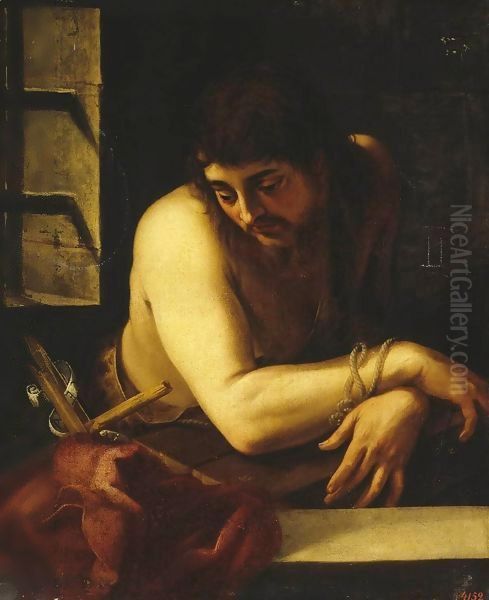 St John the Baptist in the Prison Oil Painting by Juan Fernandez de Navarrete