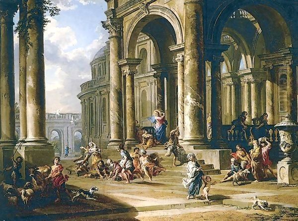 Expulsion of the Moneychangers from the Temple Oil Painting by Giovanni Paolo Pannini