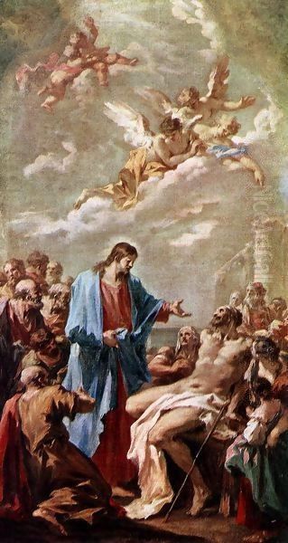 Christ Healing the Paralytic Oil Painting by Giovanni Antonio Pellegrini