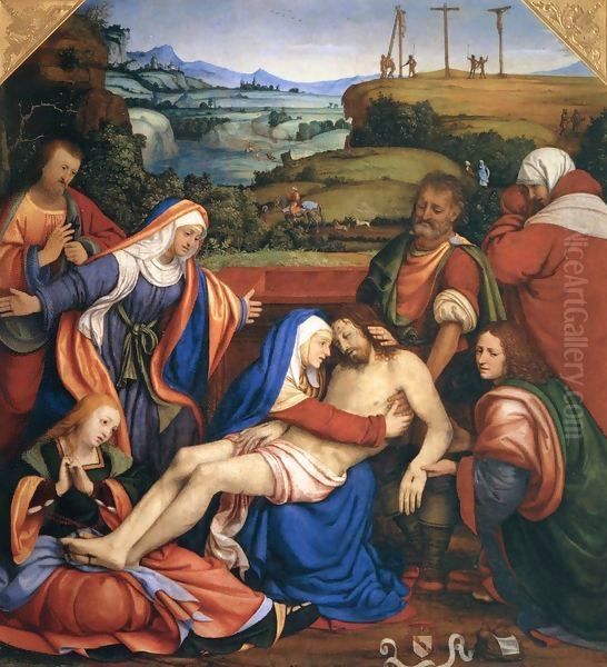 Lamentation over the Dead Christ Oil Painting by Andrea Solari