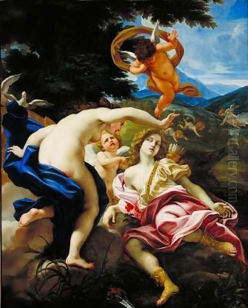 The Death of Adonis 1683 85 Oil Painting by Baciccio II