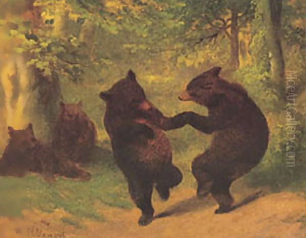 Dancing Bears Oil Painting by William Holbrook Beard