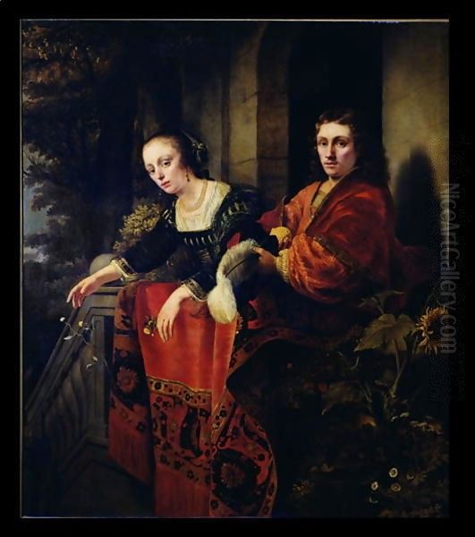 Portrait of a Husband and Wife 1654 Oil Painting by Ferdinand Bol