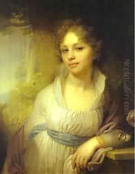 Portrait Of M I Lopukhina 1797 Oil Painting by Vladimir Lukich Borovikovsky