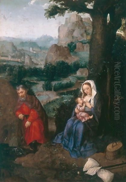 Rest on the Flight into Egypt Oil Painting by Gerard David