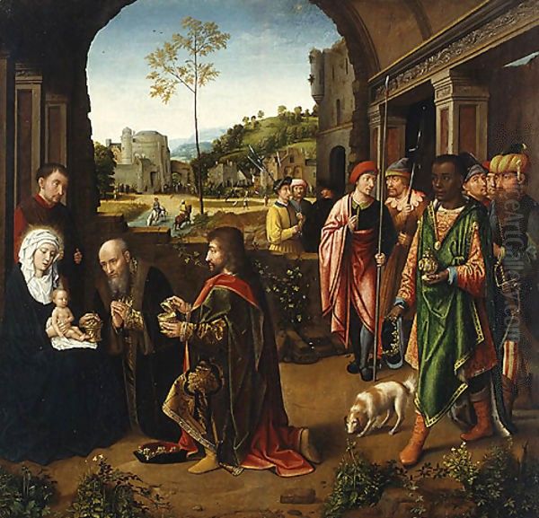 The Adoration of the Magi ca 1520 Oil Painting by Gerard David