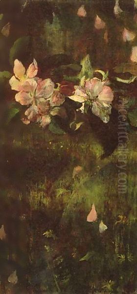 Apple Blossoms Oil Painting by Jeno Gabor