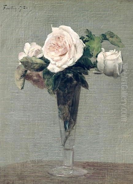 Flowers 1872 Oil Painting by Ignace Henri Jean Fantin-Latour