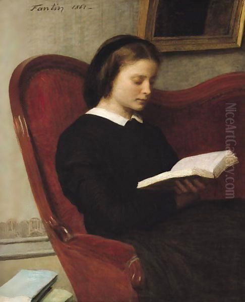 The Reader 1861 Oil Painting by Ignace Henri Jean Fantin-Latour