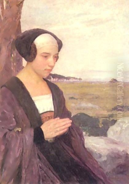 Breton Girl Praying Oil Painting by Contemporary Japanese