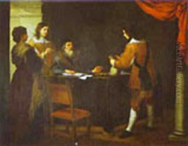 The Prodigal Son Receiving His Portion Of Inheritance 1660s Oil Painting by Bartolome Esteban Murillo